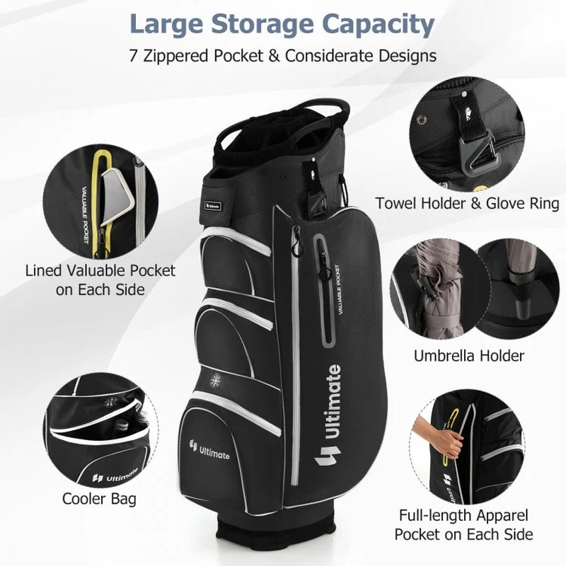 9.5-Inch Lightweight Golf Cart Bag Featuring 15-Way Top Dividers