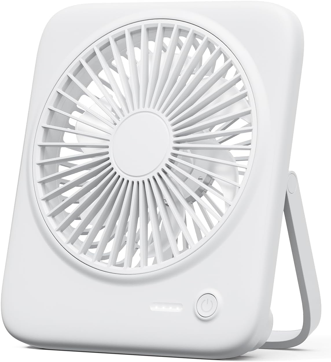 Portable Rechargeable Desk Fan with 4000mAh USB Battery, Silent Foldable Design, 4 Speed Settings, and Power Bank Functionality