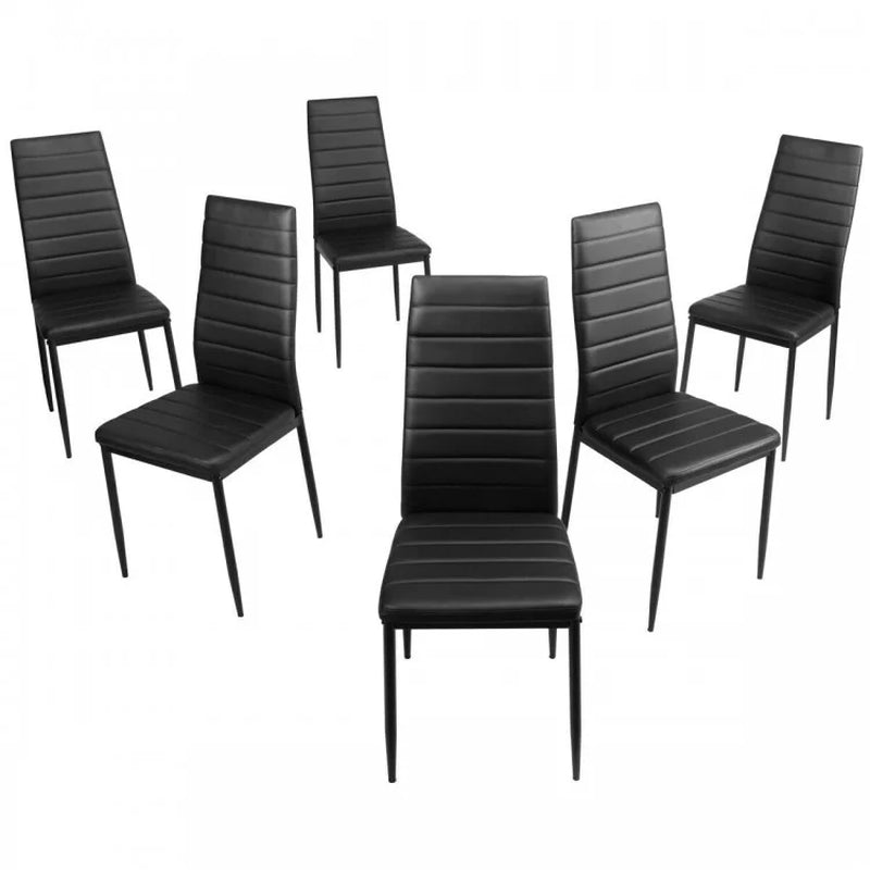 Set of Six High-Back Dining Chairs