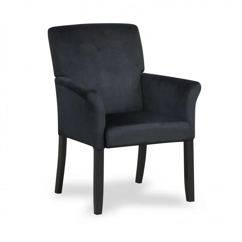 Executive Guest Armchair with Fabric Upholstery and Rubberwood Legs