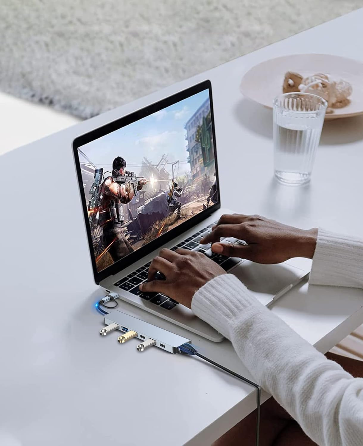 7-in-1 USB-C Hub Multiport Adapter with USB 3.0, USB 2.0, USB-C Charging, and Data Ports