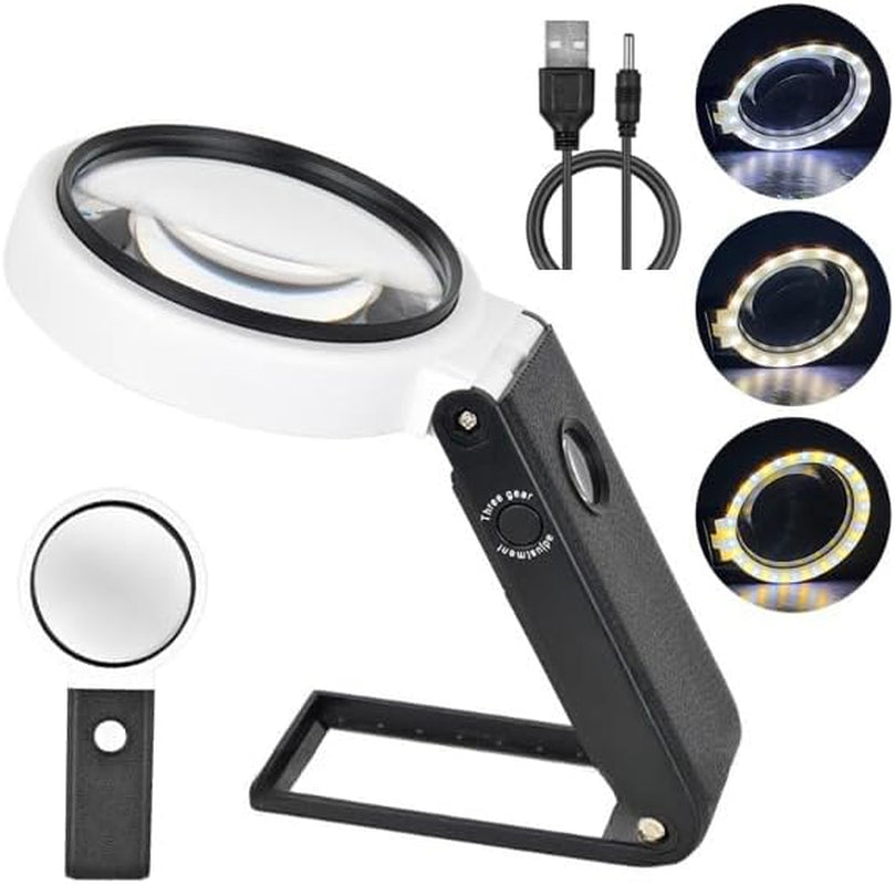 Lighted Head-Mounted Magnifying Glasses with Adjustable Headstrap-Precision Work, Jewelry, Watch Repair, Arts & Crafts, Reading