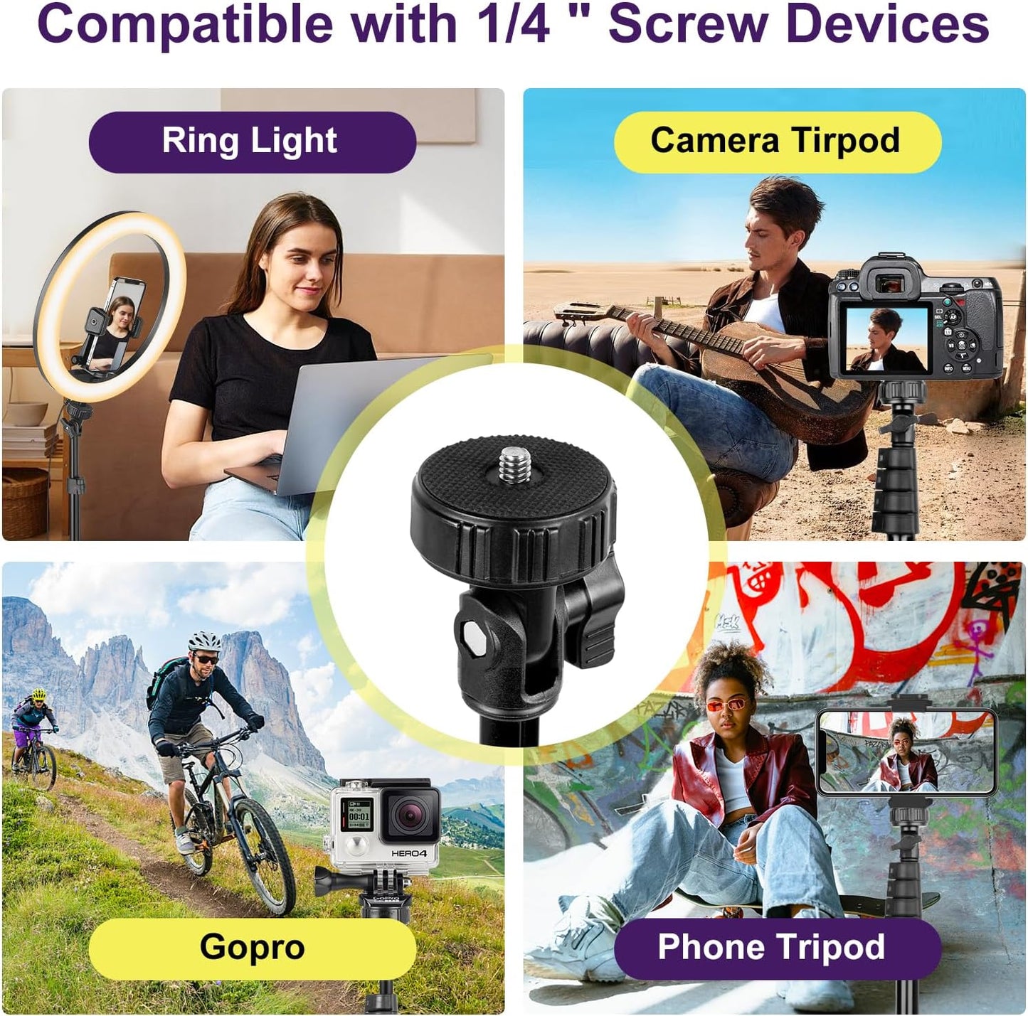 Extendable 62" Selfie Stick Tripod with Bluetooth Remote for Smartphones, Durable Lightweight Aluminum Construction