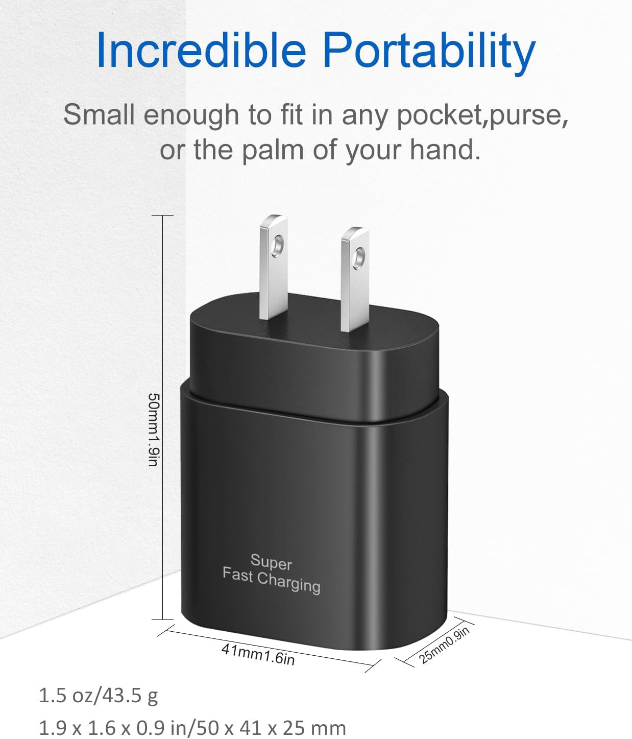 USB C Fast Charger - 25W Type C Wall Charger with 6Ft USB C to C Cable for Galaxy S24, S23, S22, S21, S20 Ultra, S10, S9, Note 20, 10, 9