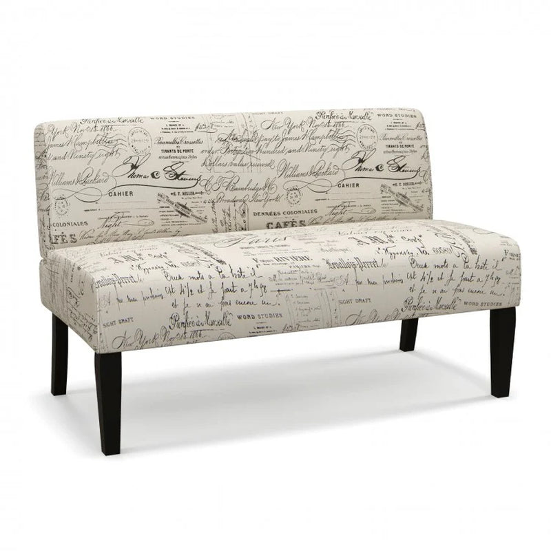 Armless Loveseat Sofa with Backrest and Spring Cushion Support