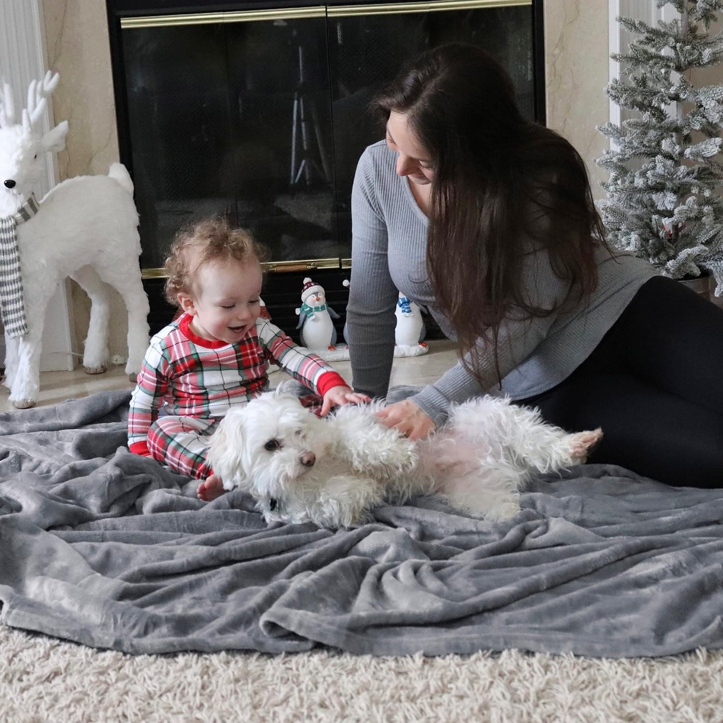 Fleece Throw Blanket for Couch - Grey Throw Blankets, Lightweight Fuzzy Cozy Soft Plush Warm Blankets - 50X60 Inches (Grey)