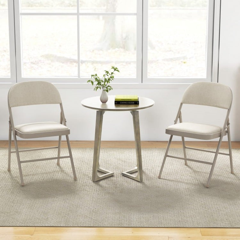 Set of 6 Foldable Chairs with Padded Seats and Fabric-Covered Backrests