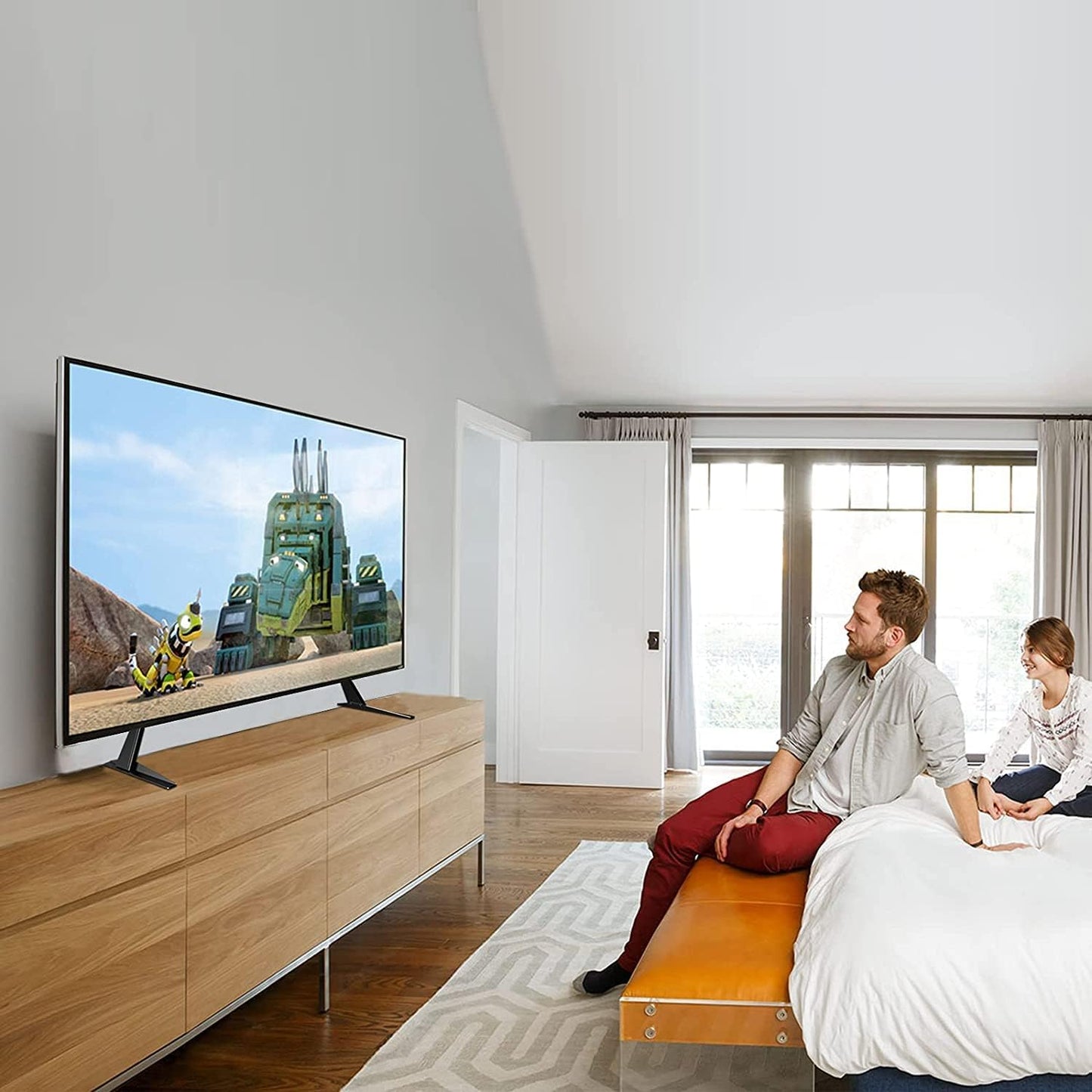 Universal Table Desk Pedestal TV Stand Tabletop Screen Monitor Riser for Most 23 to 42 Inch Flat Screen TV VESA up to 200 X 400Mm Capacity 40Kgs