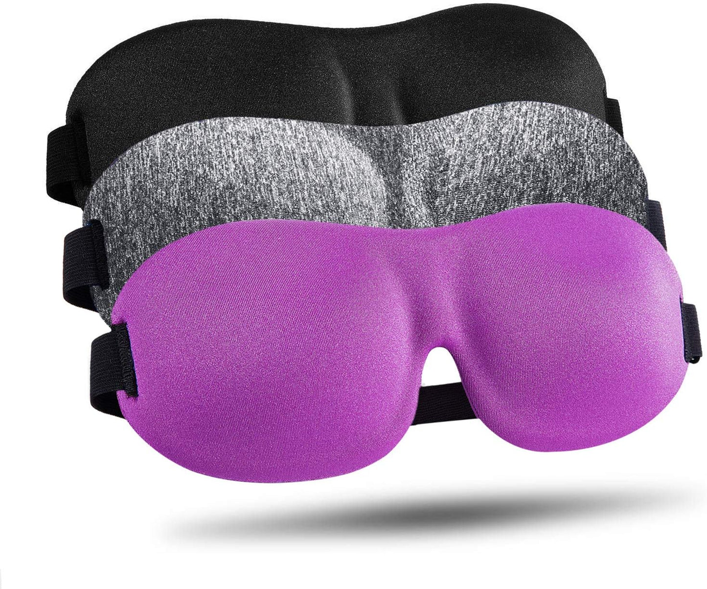 3D Blackout Sleep Masks for Side Sleepers, Pack of 3 - Ideal for Men and Women