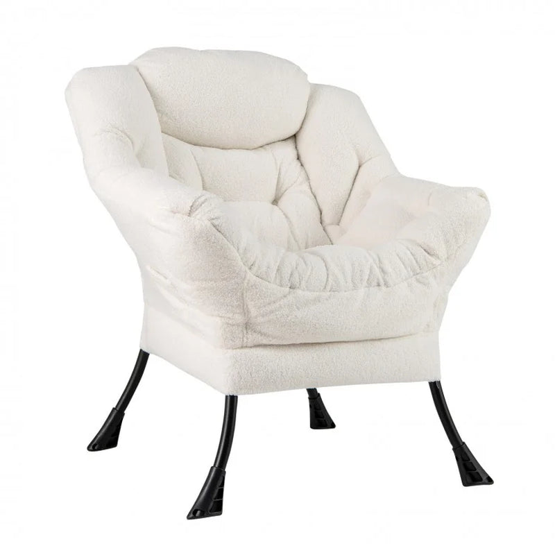 Sherpa Upholstered Accent Chair with Comfort Headrest