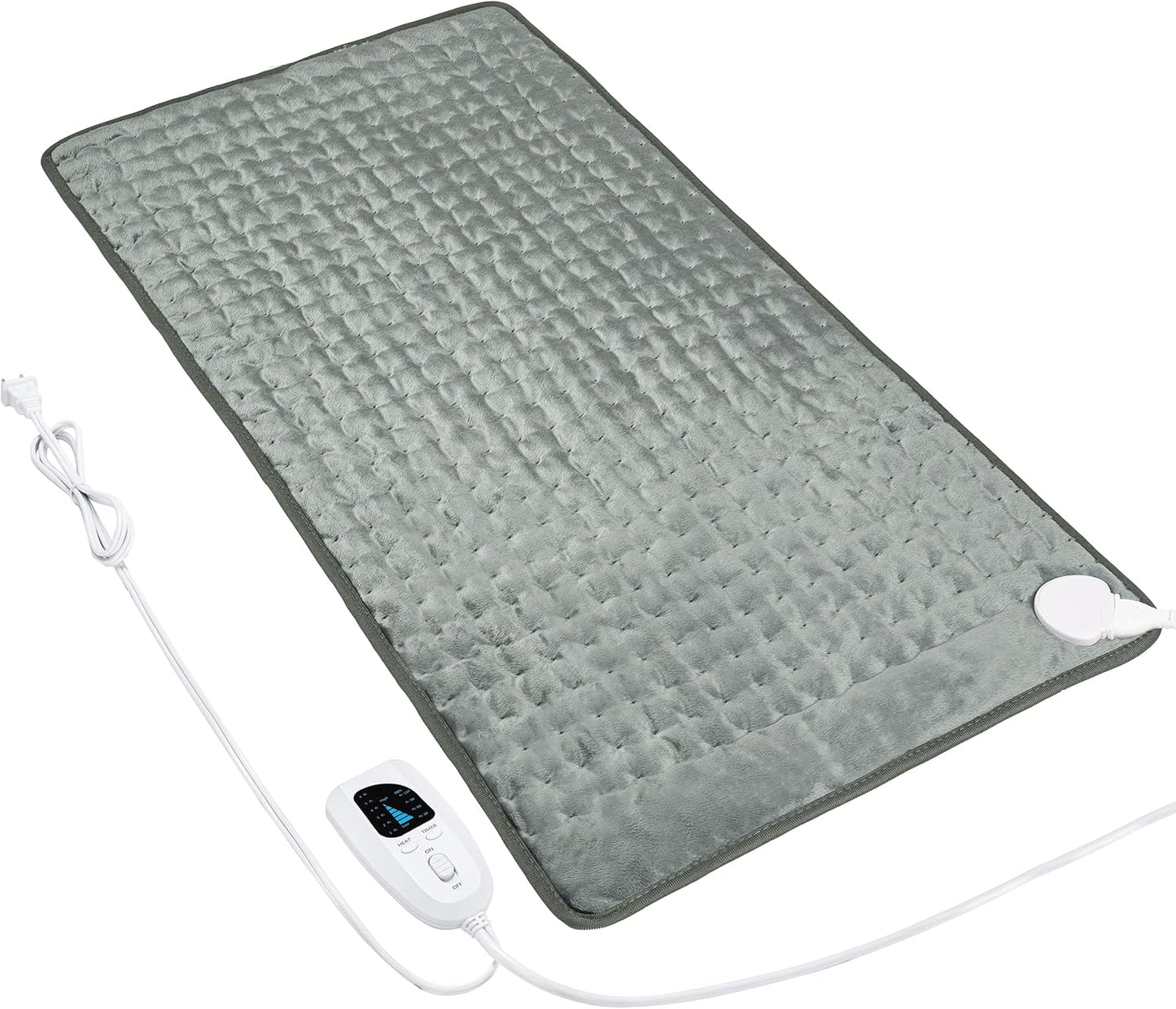 Electric Heating Pad with Moist and Dry Heat Options, Adjustable Temperature and Timer Settings