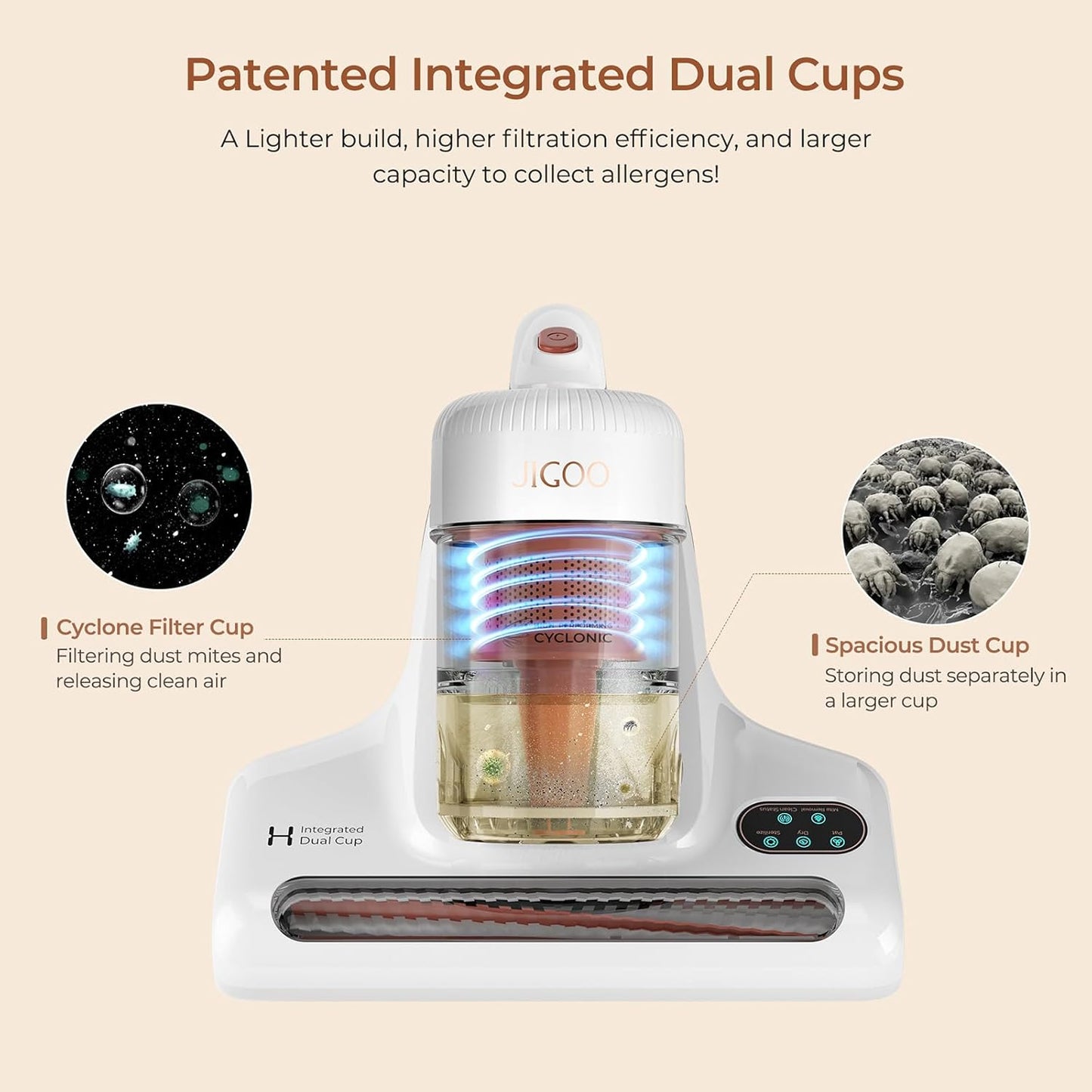 Mattress Vacuum Cleaner, UV Bed Vacuum Cleaner 500W 13Kpa Strong Suction, High Heating Tech, Deep Cleaning Bed Vacuum for Sofa/Bed/Fabric Surface