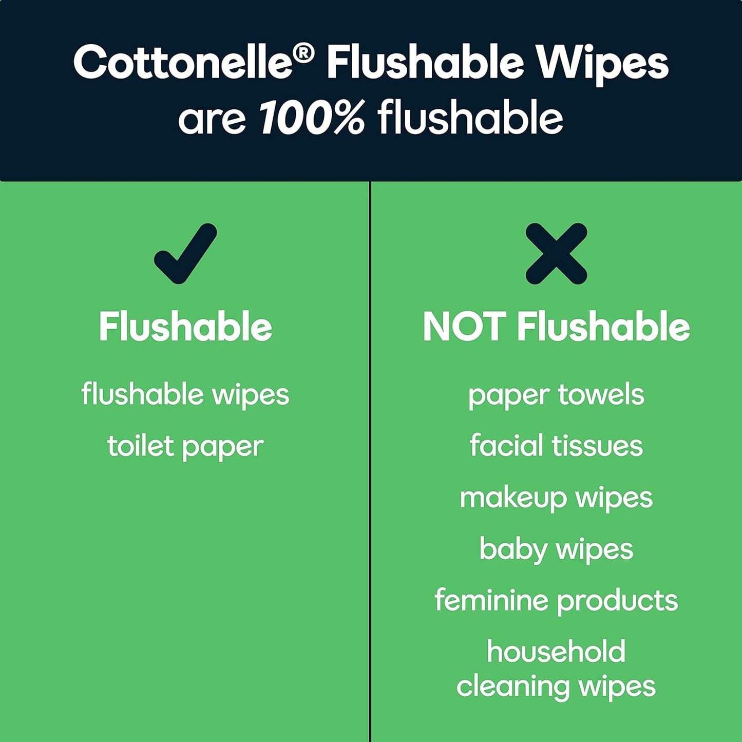 Gentleplus Flushable Wet Wipes - Aloe & Vitamin E, Adult Wet Wipes, 8 Flip-Top Packs, 42 Wipes per Pack (336 Total Flushable Wipes)