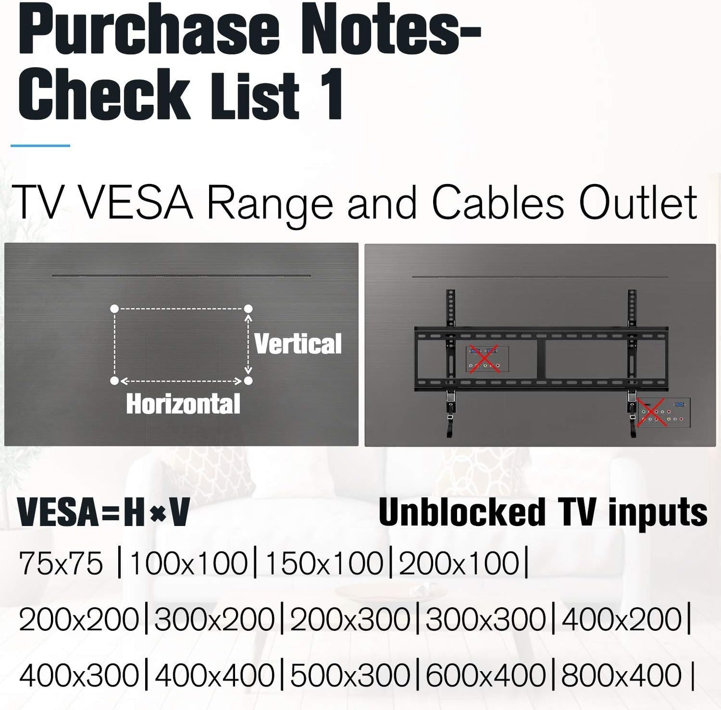 Tilting Low Profile TV Wall Mount for 42-84" TVs, VESA 800x400mm and 132 lbs, Compatible with 16", 18", 24", and 32" Stud Spacing