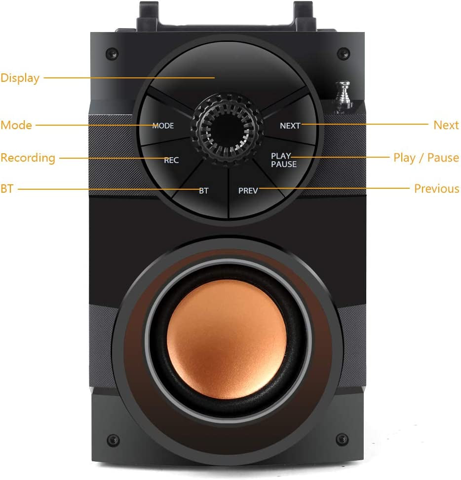 Portable 11W Bluetooth Speaker with Subwoofer, Dual Speakers, LED Lights, FM Radio, Remote Control, Enhanced Bass, and MP3 Playback