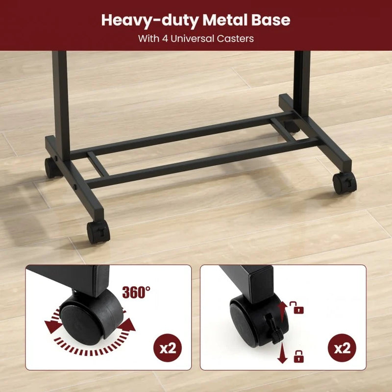 Height Adjustable Lectern Table with Tilted Top and Three Positions