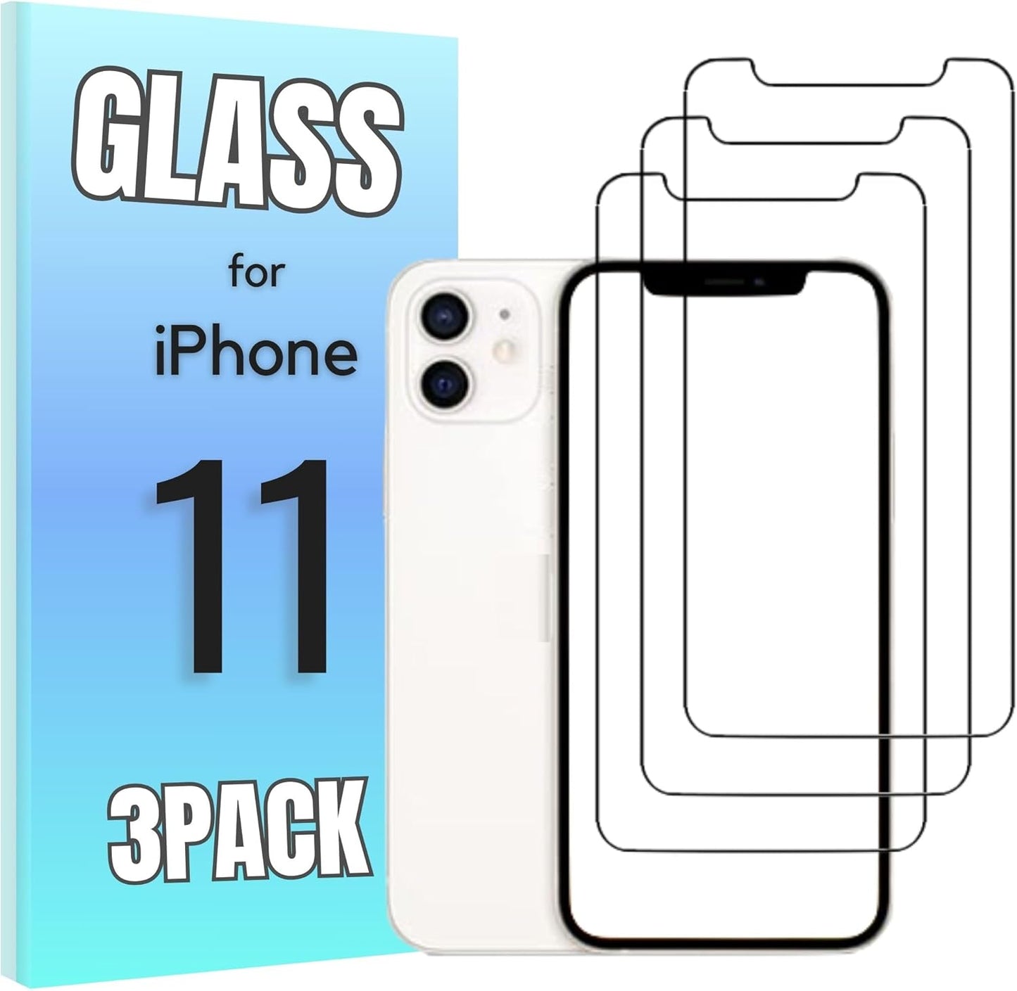 3-Pack Tempered Glass Screen Protector for iPhone 15 Pro - High Transparency, 9H Hardness, Ultra Tactile Protection for 6.1" Display