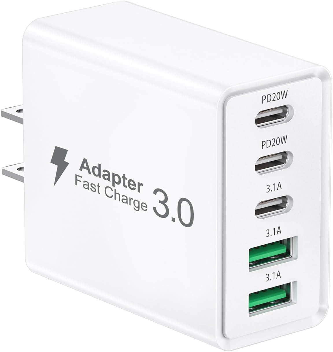 50W Multiport USB-C Wall Charger with Fast Charging Capability