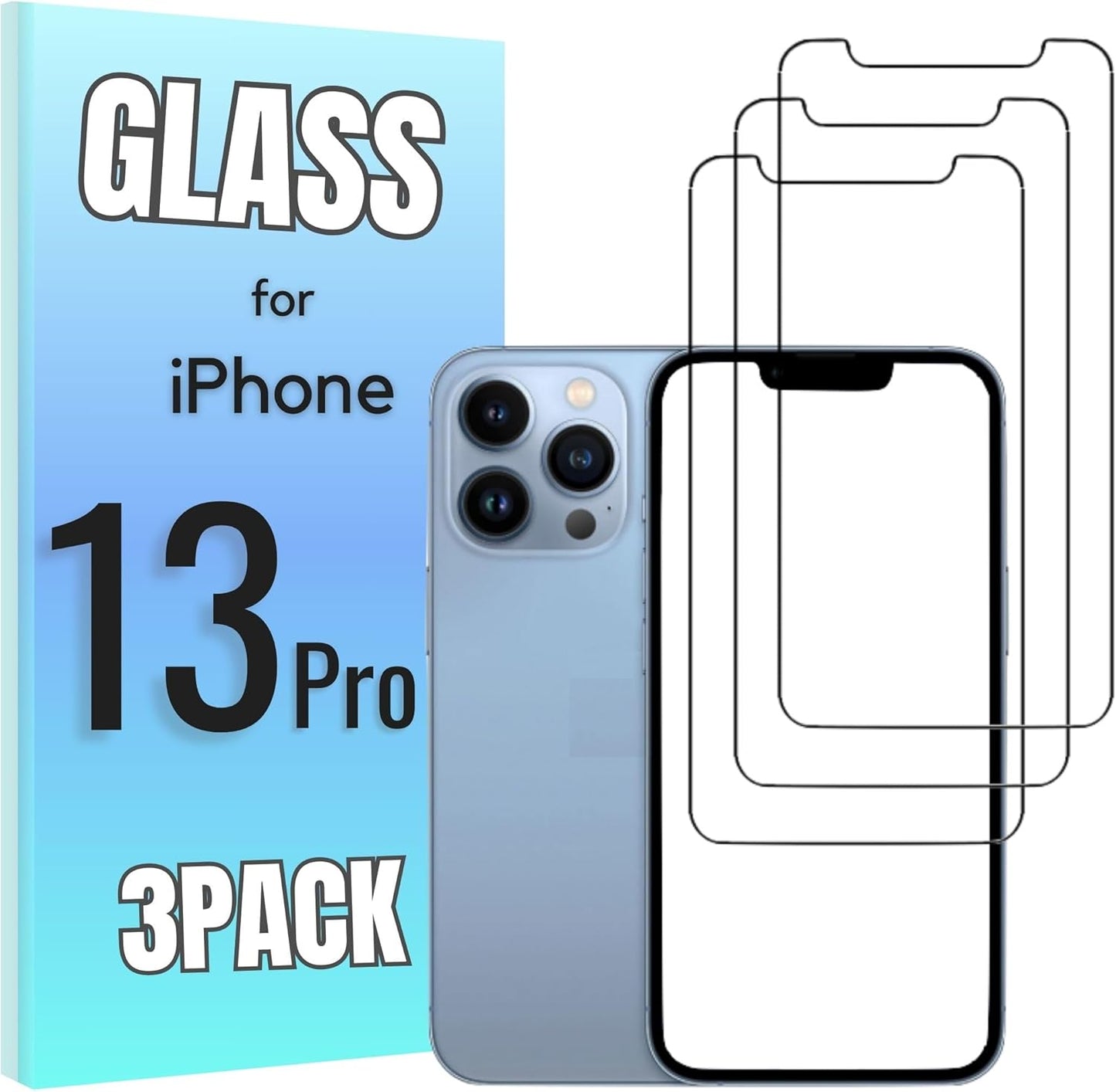 3-Pack Tempered Glass Screen Protector for iPhone 15 Pro - High Transparency, 9H Hardness, Ultra Tactile Protection for 6.1" Display
