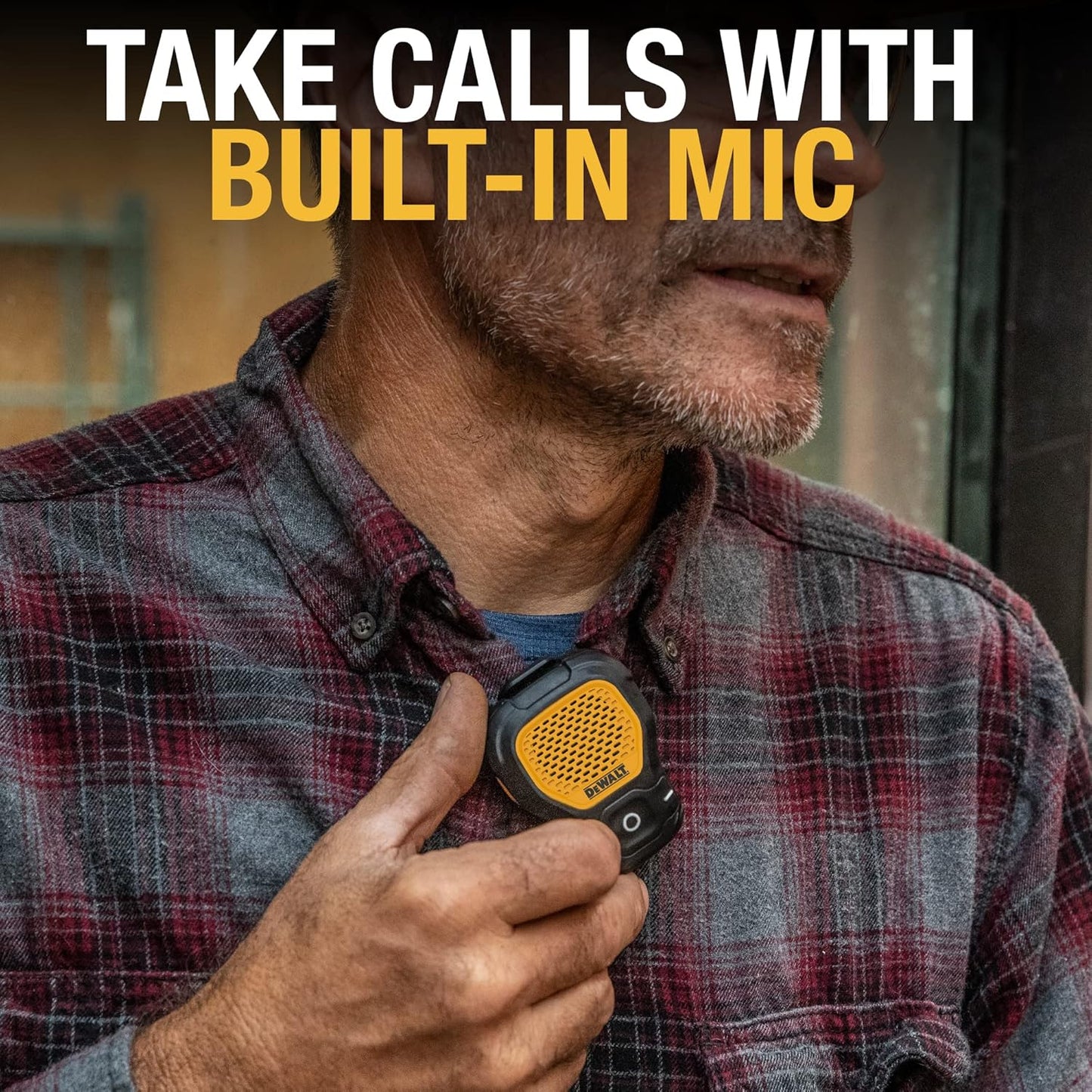Wearable Bluetooth Portable Speaker - Magnetic Clip - Water-Resistant - Built-In Microphone, Hands-Free Music, Calls