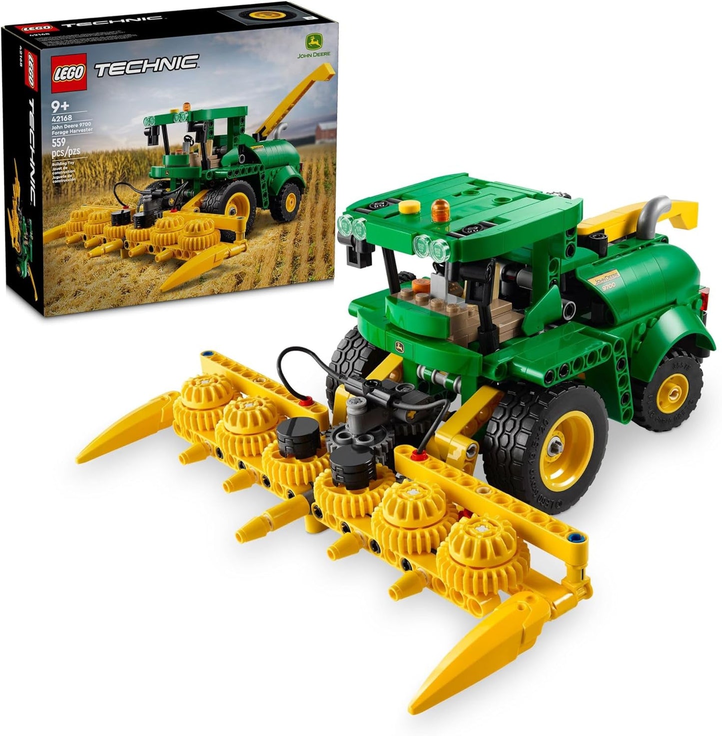 Technic John Deere 9700 Forage Harvester Tractor Toy, Buildable Farm Toy for Imaginative Play, Kids Truck Gift for Boys and Girls Ages 9 and up Who Love Farming Vehicles, 42168