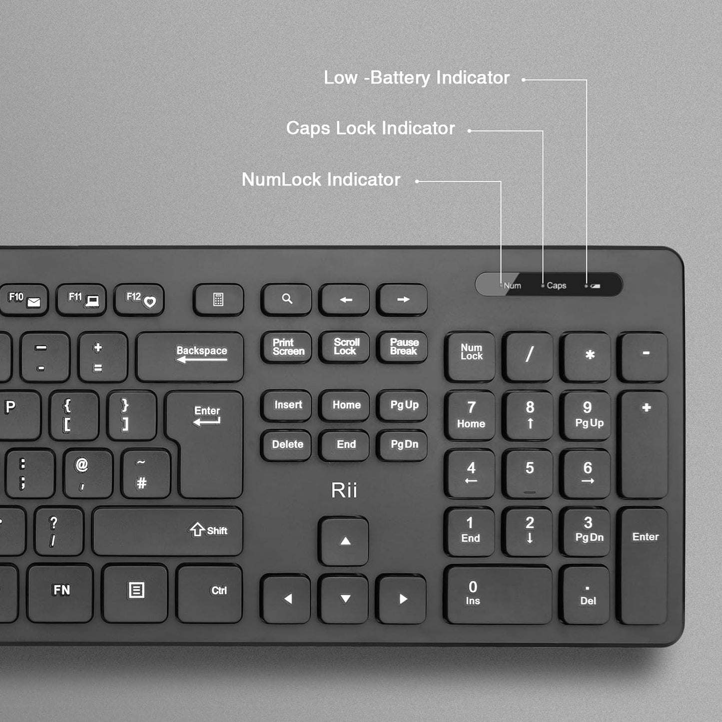 Wireless Keyboard and Mouse Combo - Quiet-Typing Standard Keyboard and Mouse Set for Office, Home, and Business Use