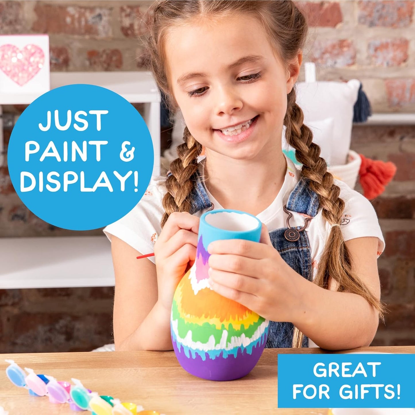Paint Your Own Ceramic Pottery, Fun Ceramic Painting Kit for Kids, Paint Your Own Ceramic Pottery Dish, Flower Pot, Vase & Bowl, Great Staycation Activity for Kids