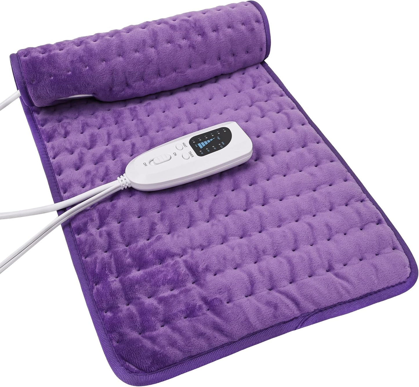 Electric Heating Pad with Moist and Dry Heat Options, Adjustable Temperature and Timer Settings