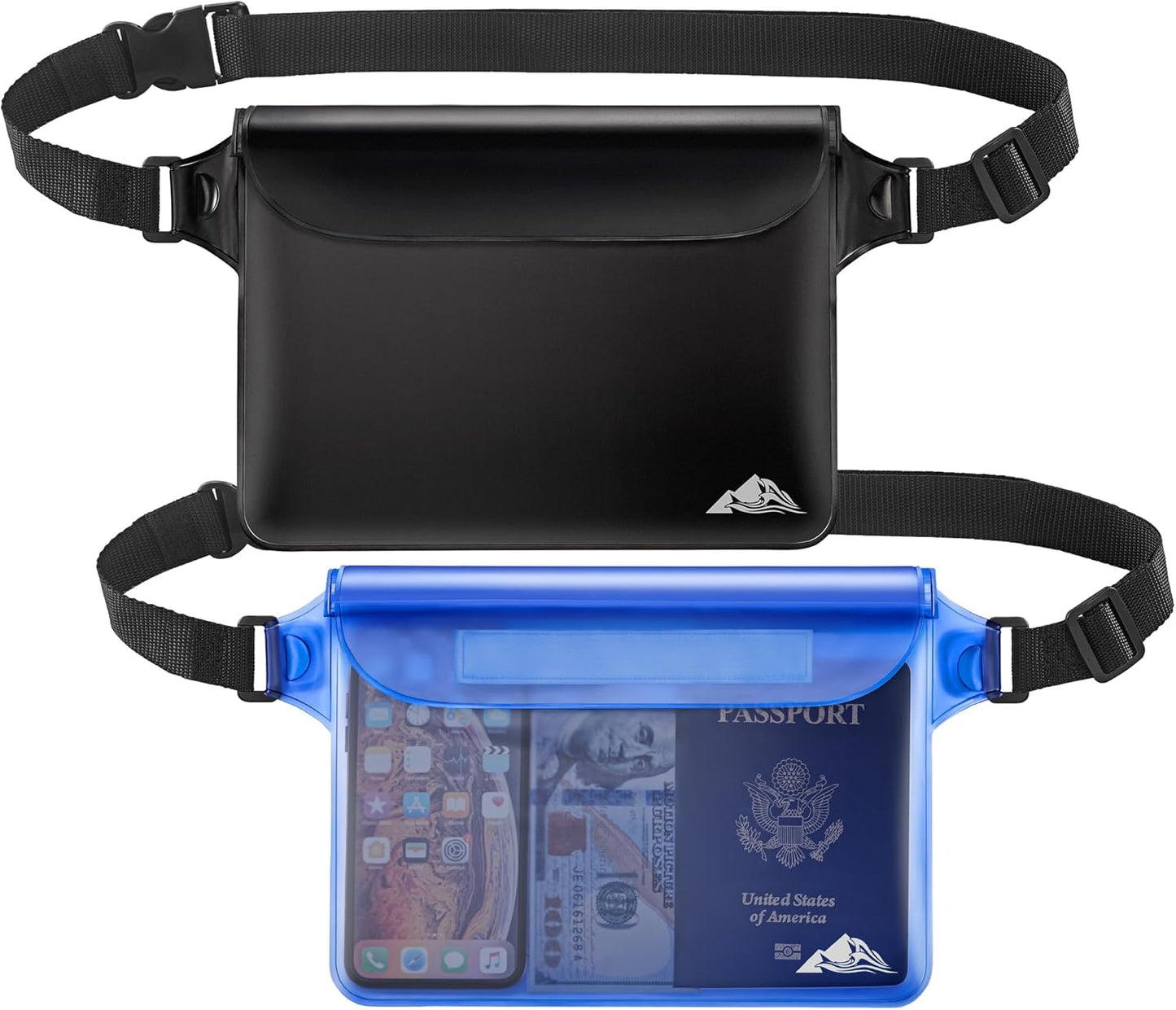 2-Pack Waterproof Pouch - Touch Sensitive Screen and Adjustable Waist Strap | Protect Your Phone and Valuables During Water Activities |