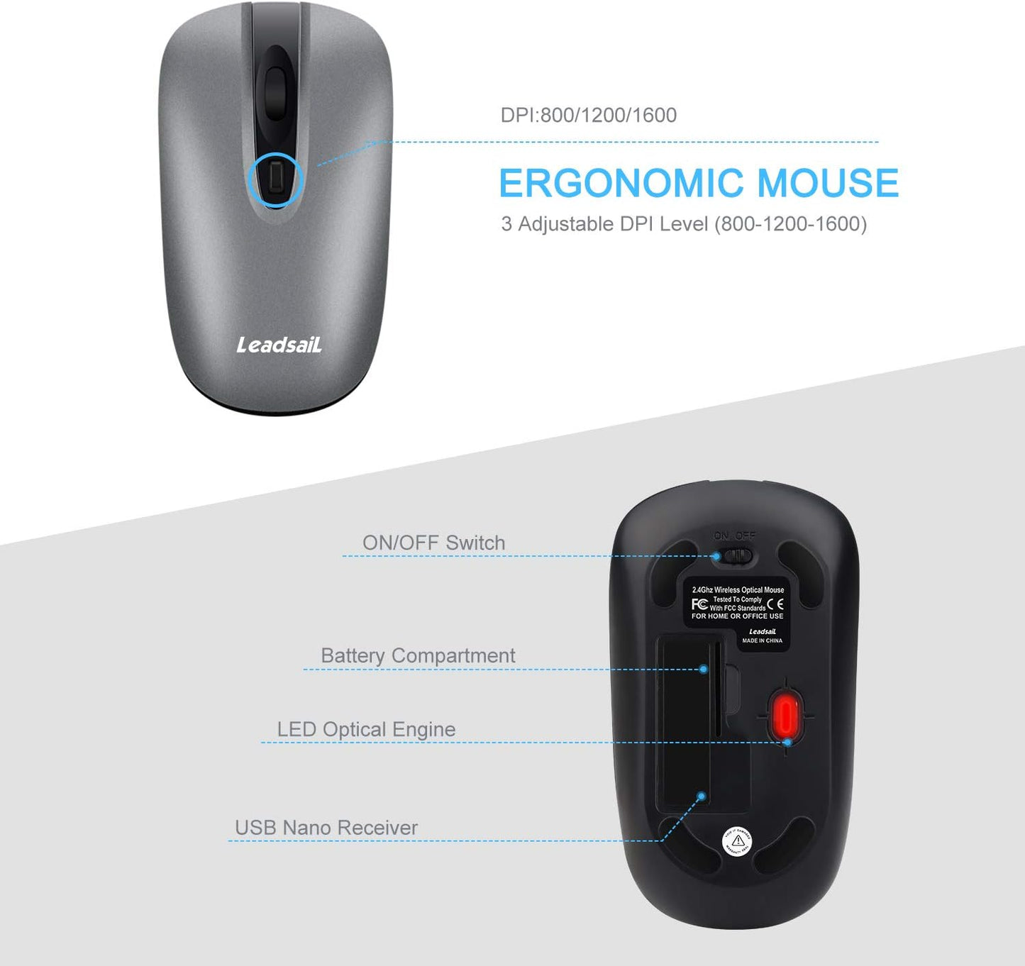 Wireless Keyboard and Mouse Set - Compact and Silent USB Combo for Windows Laptops and Desktops