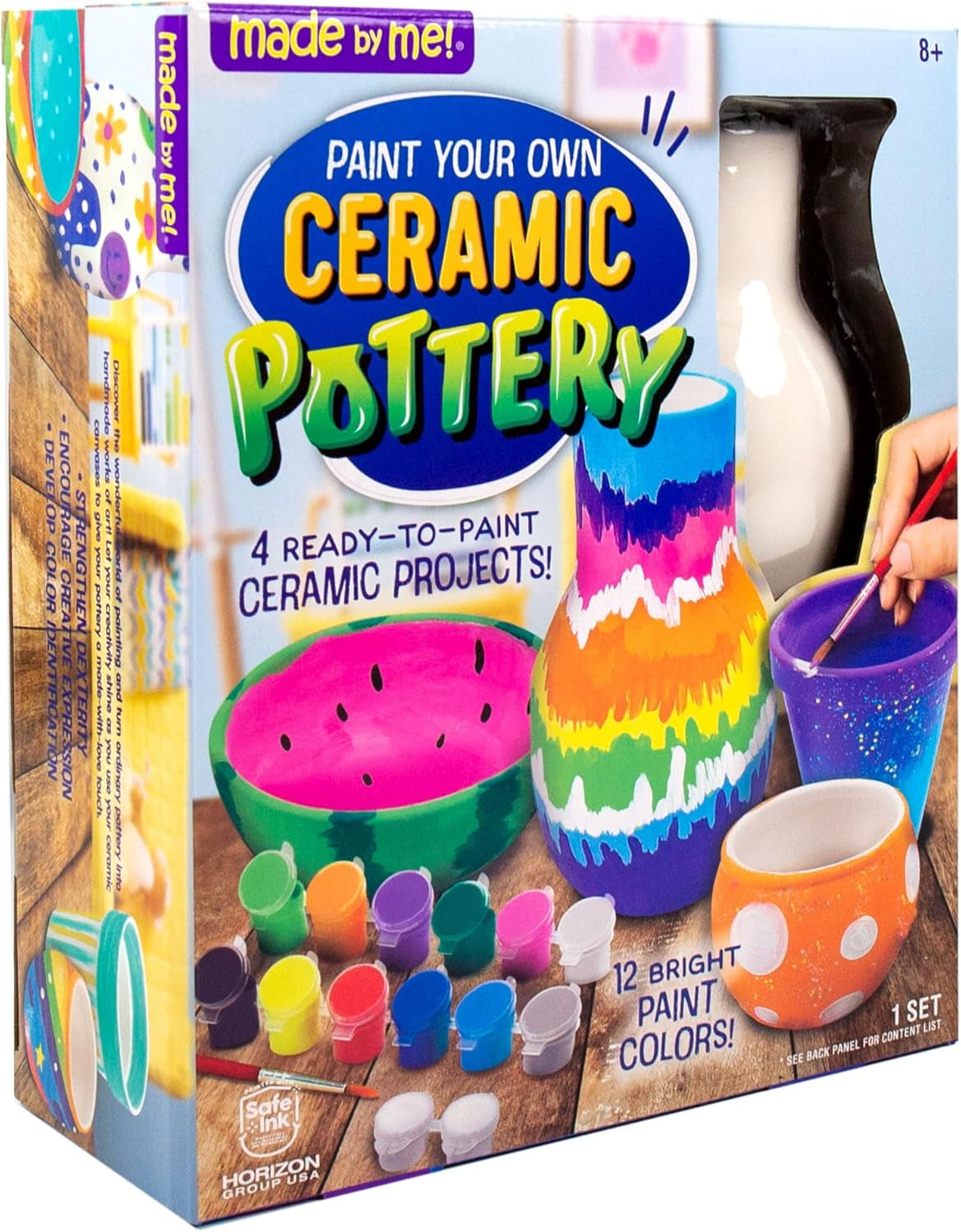 Paint Your Own Ceramic Pottery, Fun Ceramic Painting Kit for Kids, Paint Your Own Ceramic Pottery Dish, Flower Pot, Vase & Bowl, Great Staycation Activity for Kids