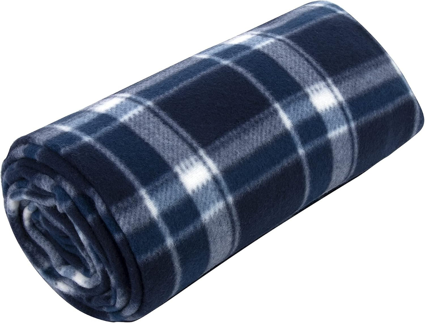 50X60 Throw Blankets, Plaid Fleece Throw Blankets for Bedroom, Couch, Livingroom, Chair, Pets, Outdoors (Blue)