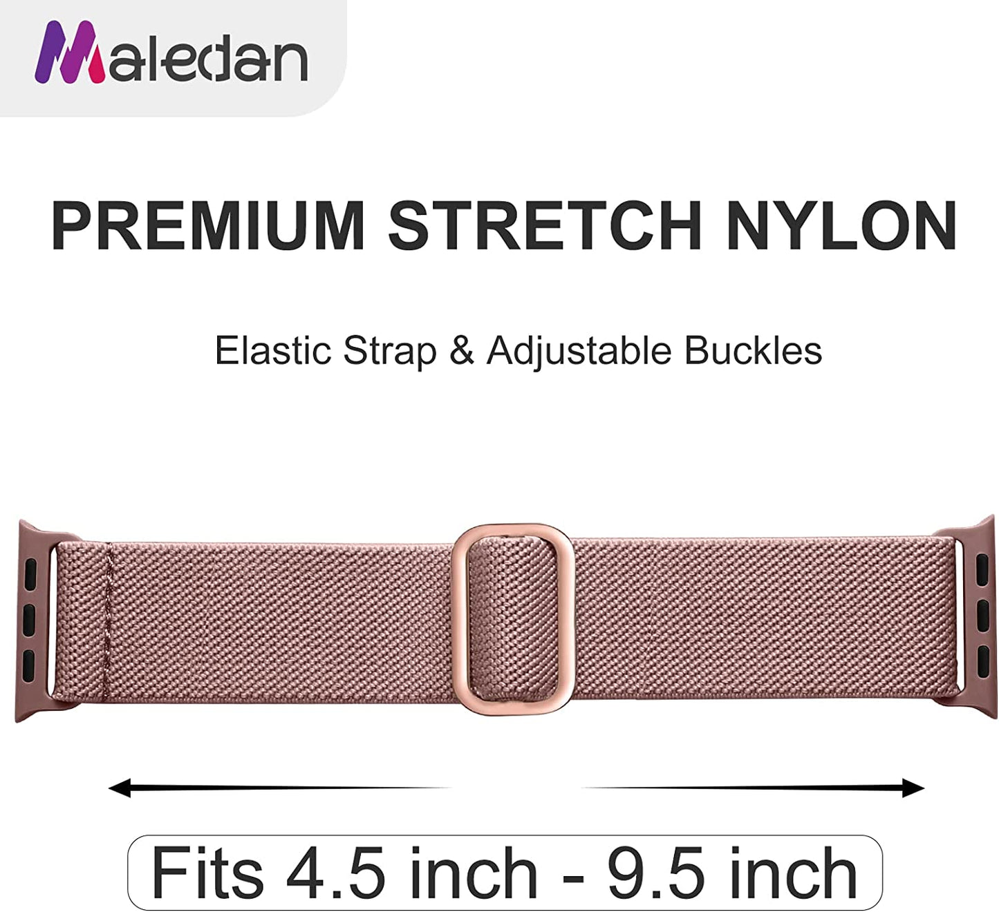 10-Pack Stretchy Solo Loop Compatible with Apple Watch Bands (38mm to 49mm) - Soft Nylon Elastic Strap Bracelet for All Series Including Series 1-10 and SE Ultra for Men and Women