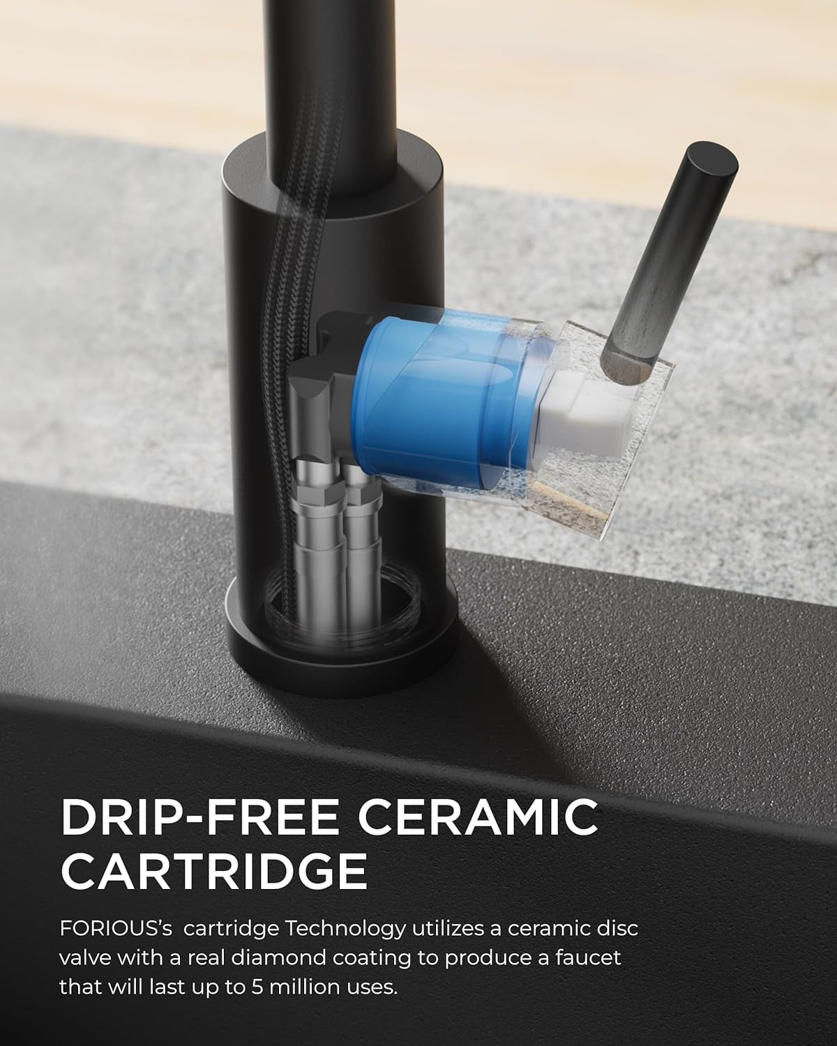 Matte Black Commercial Kitchen Faucet with Pull-Down Sprayer and Deck Plate, Single Handle Design
