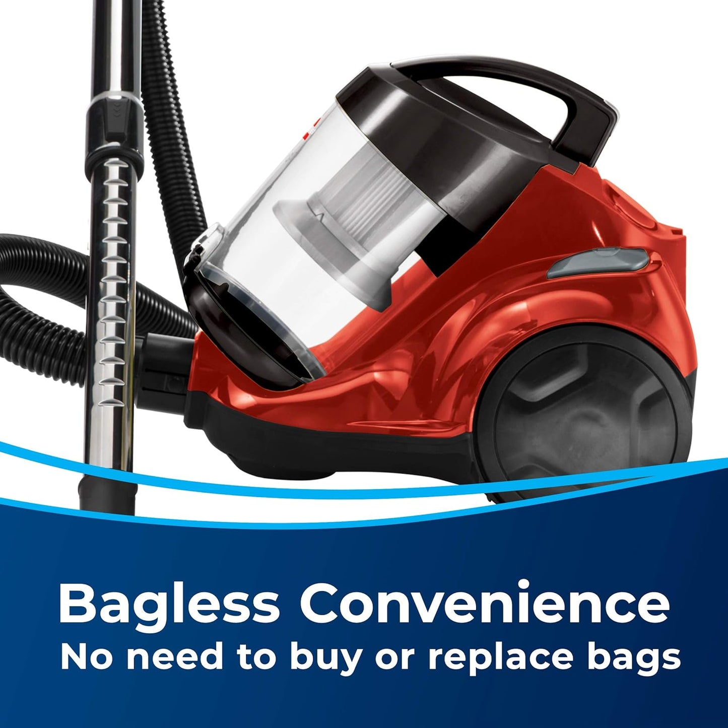 Zing Bagless Canister Vacuum Cleaner - Lightweight and Compact Design for Hard Floors and Low-Pile Carpets