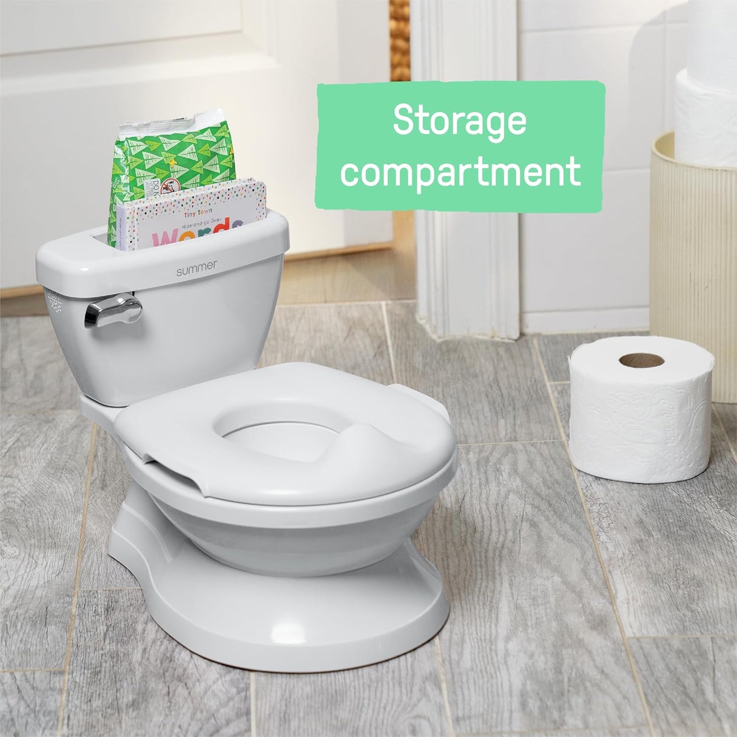 Summer My Size Potty Pro (White) – Realistic Potty Training Toilet with Easy Clean Design and Authentic Flushing Sound