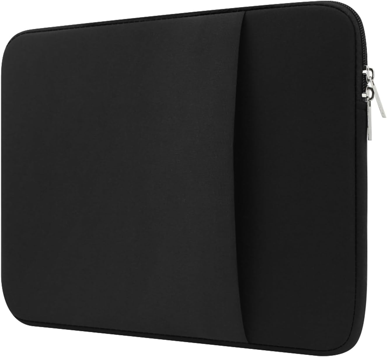 15-Inch Laptop Sleeve Case with M3/M2 Chip - Memory Foam, Portable Travel Design, Stainless Steel Zipper, Polyester Velour Lining (Black)