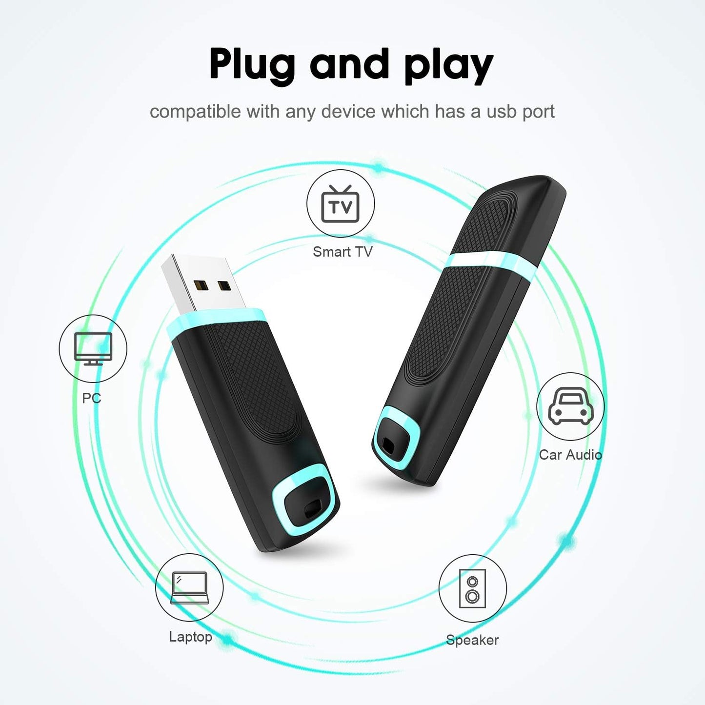 256GB USB 3.0 Flash Drive with Cap Design, Up to 100MB/s Read Speed, Cyan