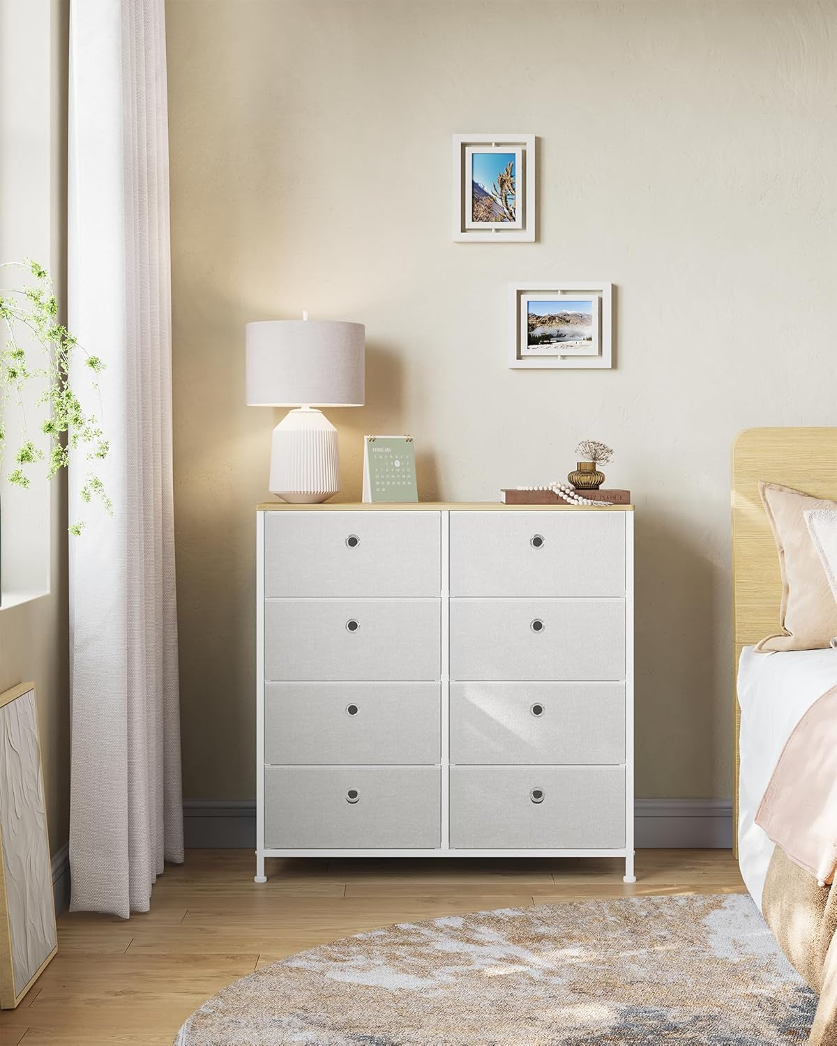 Storage Dresser with Eight Fabric Drawers for Closet Organization
