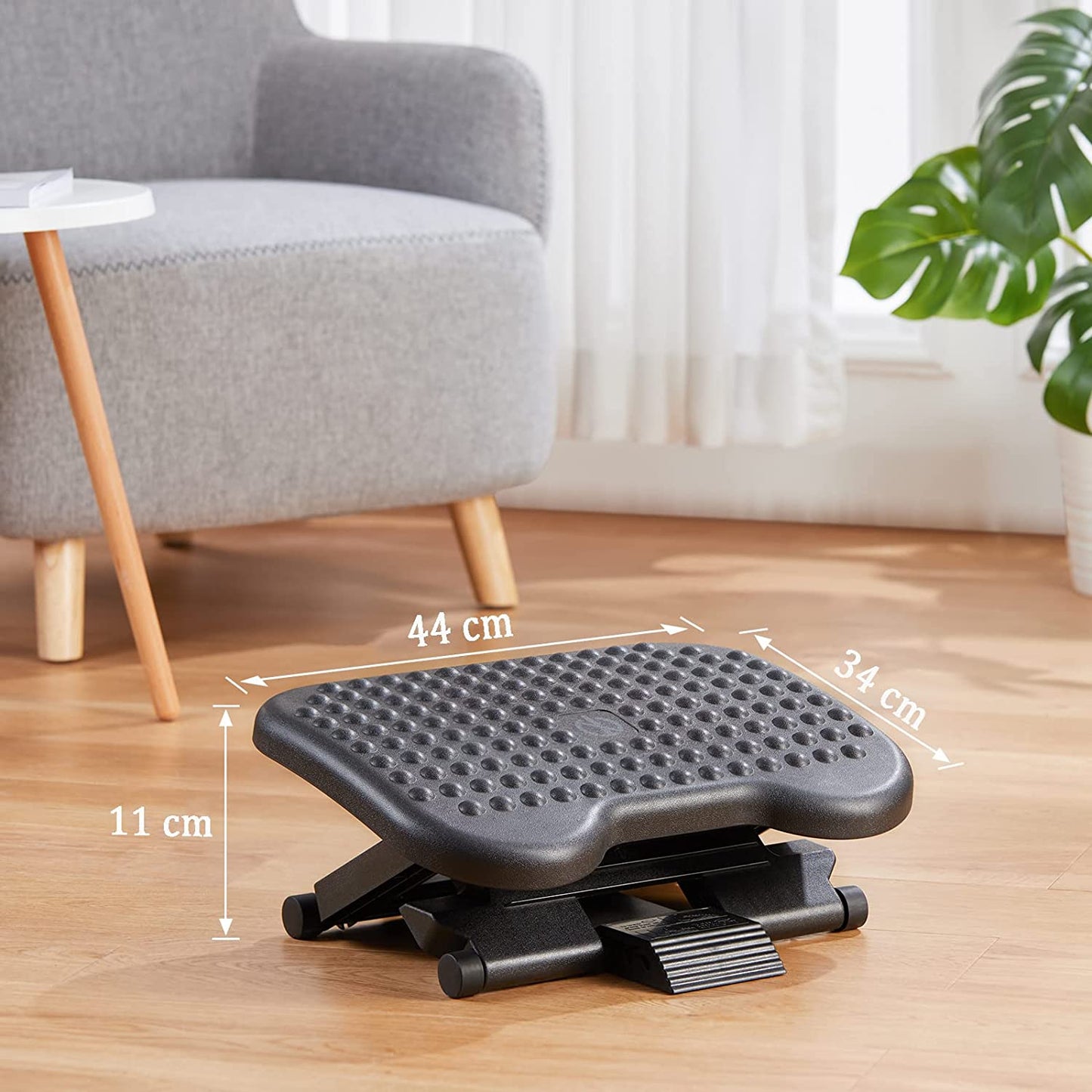 Ergonomic Adjustable Footrest for Desk Use - Three Height Settings and 30-Degree Tilt Angle