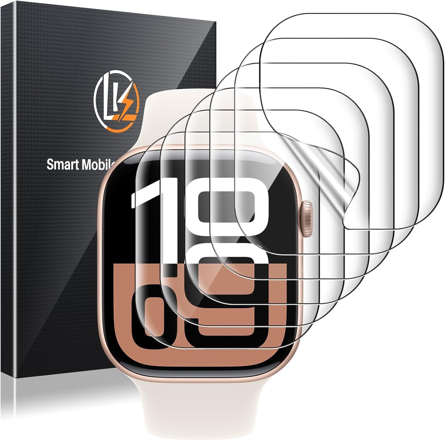 6-Pack Self-Healing TPU Screen Protectors for Apple Watch Series 10 (42mm) - Scratch-Resistant, Bubble-Free, HD Clarity, Anti-Glare, Transparent