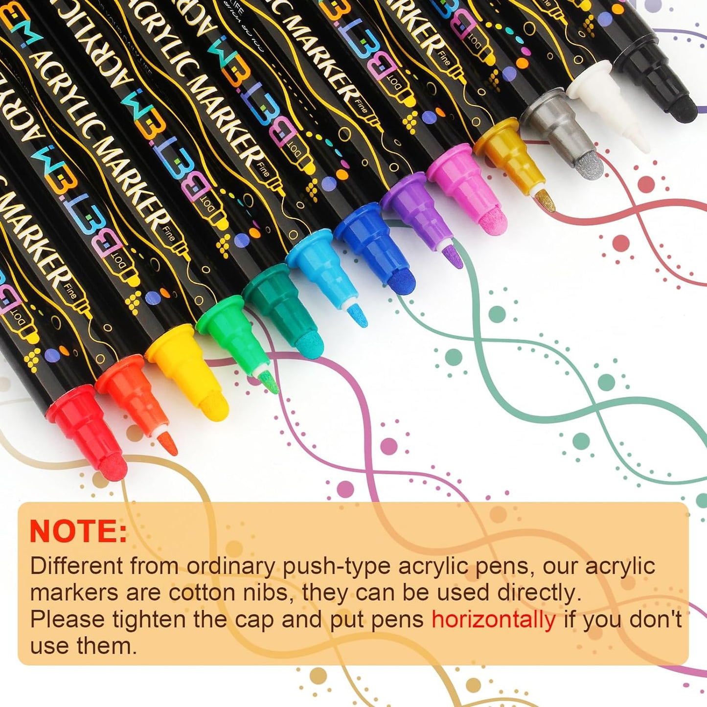 24-Color Dual Tip Acrylic Paint Markers for Versatile Art Applications on Wood, Canvas, Stone, Glass, and Ceramic
