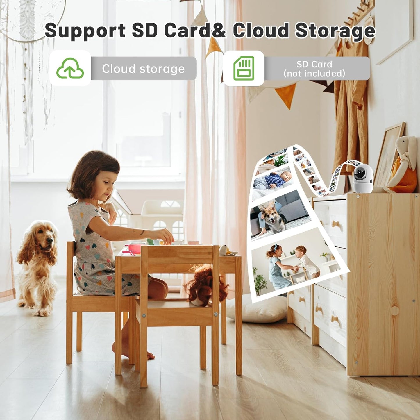 2K Indoor Security Camera with 5G & 2.4G Wi-Fi - 360° Home Surveillance System, Pet Monitor, Baby Monitor, Motion Sensor, Night Vision