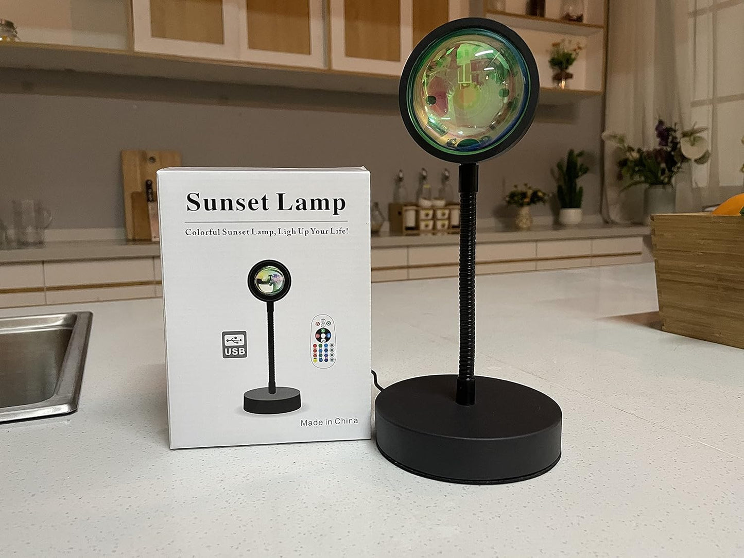 Upgraded 10W Sunset Lamp Projector - LED Ambient Night Light for Children, Sunlight and Sunrise Effects, RGB Party Lighting