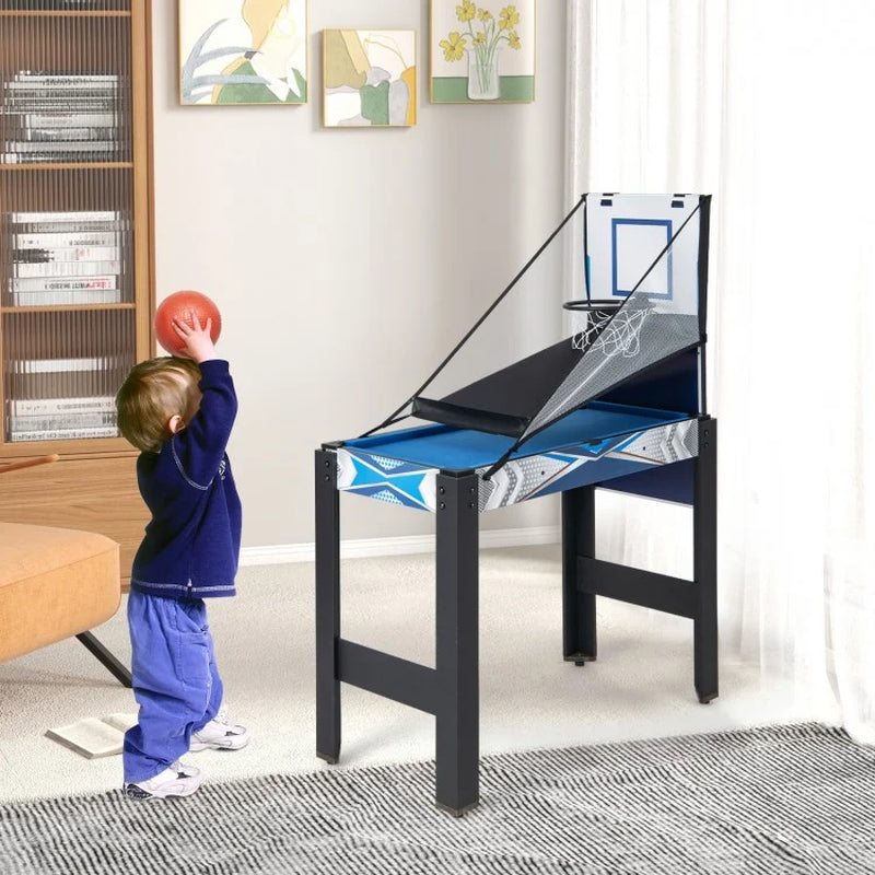 6-in-1 Multi-Game Table: Basketball, Billiards, Ping Pong, Hockey, and Shuffleboard
