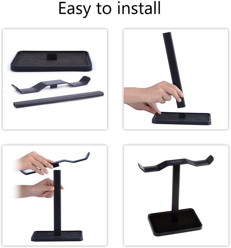 Neetto Dual Headphones Stand for Desk - Aluminum Alloy & Metal Holder for Gaming Headsets, Universal Display Mount - HS908