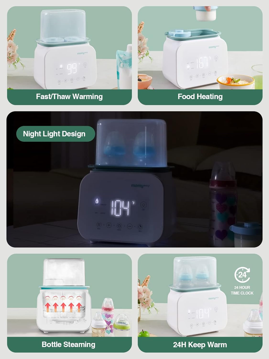 Advanced 7-in-1 Baby Bottle Warmer and Food Heater with LCD Display and 24-Hour Temperature Control