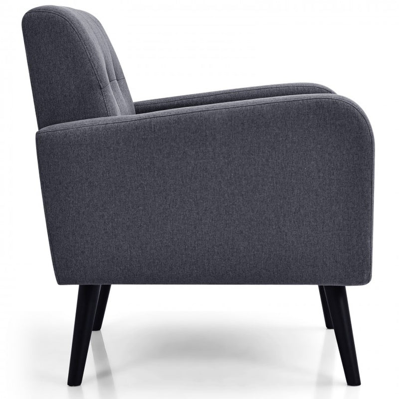 Contemporary Upholstered Accent Chair with Rubberwood Legs