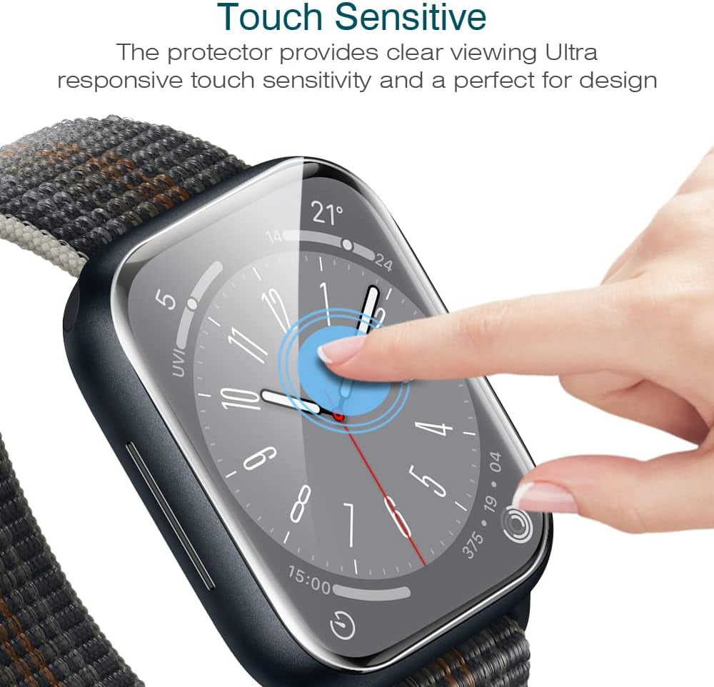 6-Pack Premium Screen Protectors for Apple Watch Series SE/6/5/4/SE 2022 (40mm) and Series 9/8/7 (41mm) - Maximum Coverage, Bubble-Free, Anti-Scratch Flexible TPU Clear Film
