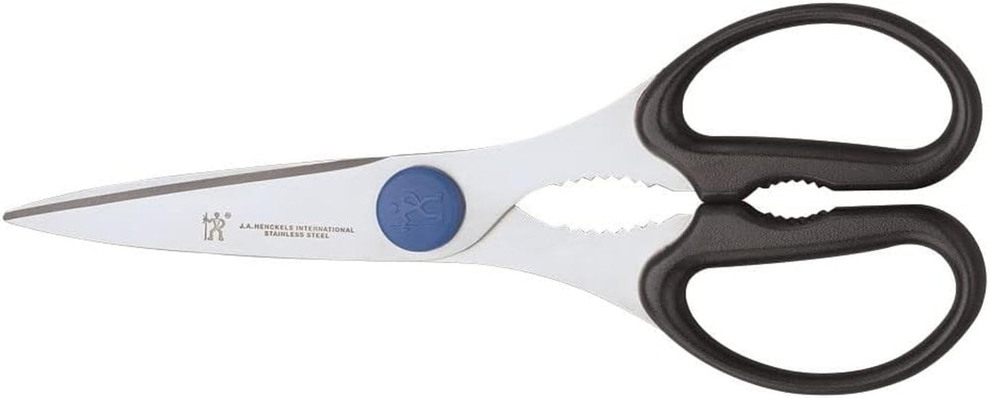 HENCKELS 7-Inch Stainless Steel All-Purpose Kitchen Shears with Detachable Design, Safety Grip, and 3mm Serrated Blades